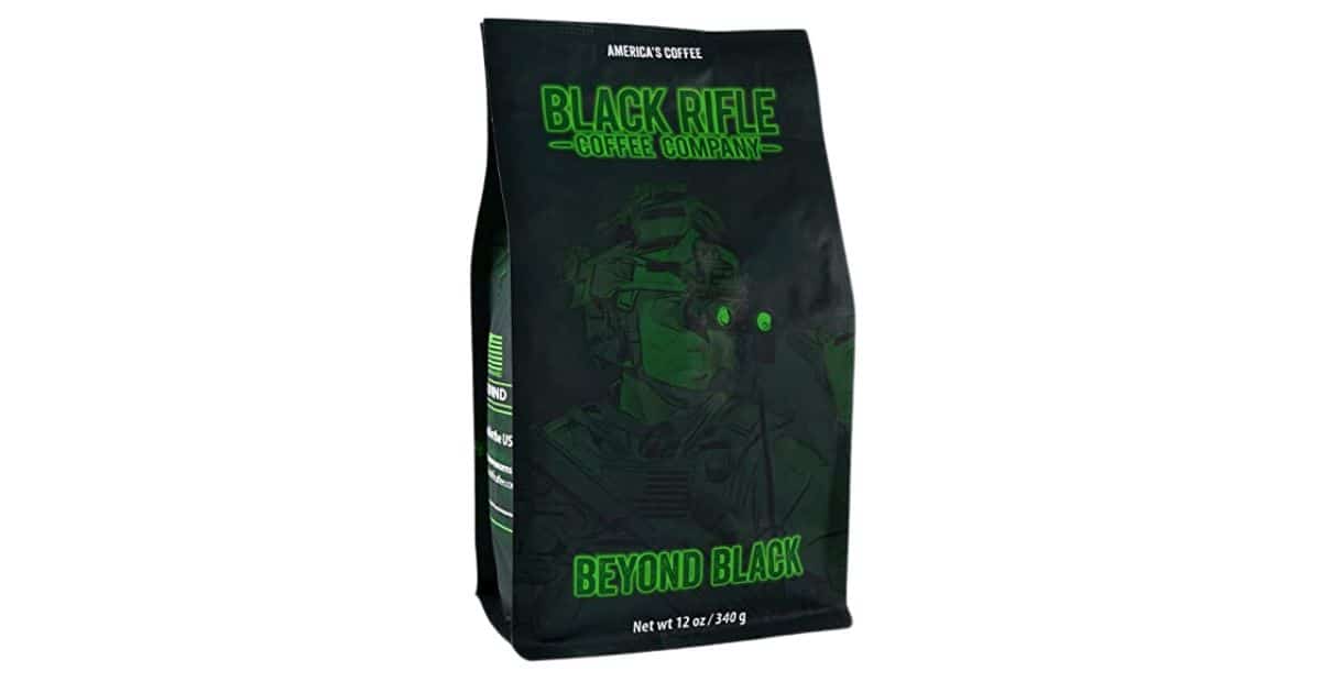 Bag of Black Rifle Coffee Company Beyond Black Roasted Coffee Beans. 