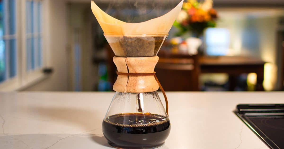 Chemex Pot with coffee in it
