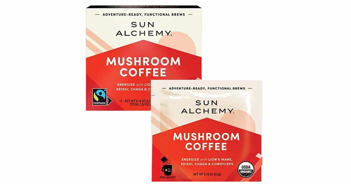 Packets of Instant Mushroom Coffee from Sun Alchemy