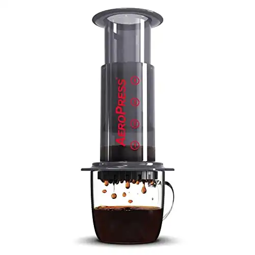 Aeropress Original Coffee Press – 3 in 1 brew method combines French Press, Pourover, Espresso - Full bodied, smooth coffee without grit, bitterness - Small portable coffee maker for camping & t...